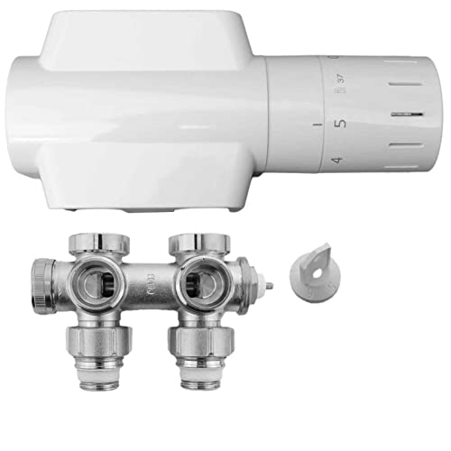 Buderus Badheizkörper Multiblock 50 mm Anschluss-Armatur mit Thermostatkopf von Buderus
