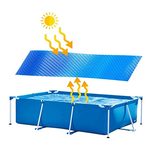 Buding Solarplane Pool Rechteckig Solarabdeckplane Für Rectangular Frame Pool/Aufblasbar Family Pool, Umweltfreundliches Und Sparsames Aufheizen des Wassers Durch Sonnenenergie, 260 x 150 cm von Buding