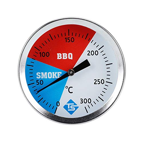Räucherthermometer Edelstahl BBQ Thermometer Bis 300 ℃ Für Alle Grills, Smoker, Räucherofen Und Grillwagen, Analog, Grillzubehör von Buding