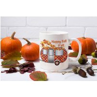 Happy Fall Y'all Kaffeetasse, Camping Mit Herbstblättern Ist Der Perfekte Weg, Um Dem Herbst Hallo Zu Sagen, Indem Man Draußen Und Die Natur Vom von BudsMugs