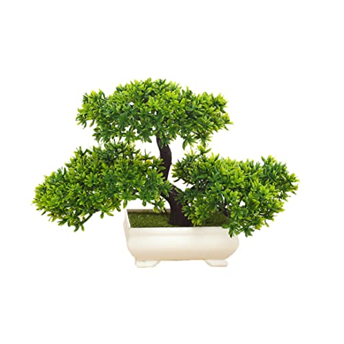 Budstfee Künstlicher Bonsai -Baum, Simulationspflanzenbaum, Mini -Innenpflanzen Ornamente, dekorative Begrüßungskiefern für Heim und Büro (grün) von Budstfee