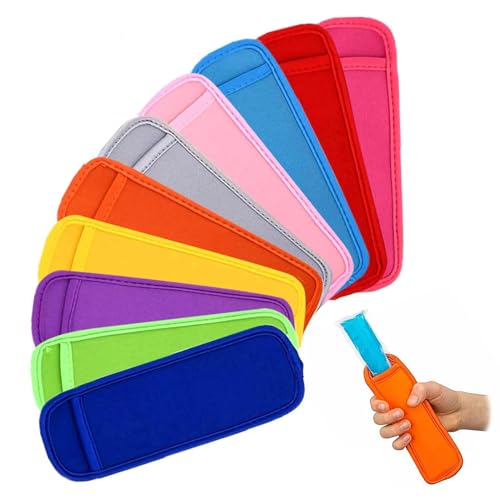 Wiederverwendbare EIS-Pop-Beutel, Ice Pop Holder BPA-frei Wiederverwendbare EIS-Pop-Beutel Ice Pop Sleeves kalt isoliert Keine Tropf Eisenbahn Halterbeutel für Getränke Sommerparty 10pcs von Budstfee