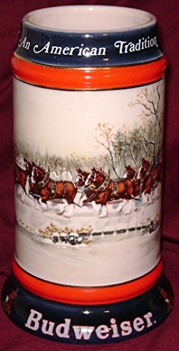 1990 Budweiser Holiday Bierkrug - An American Tradition von Budweiser