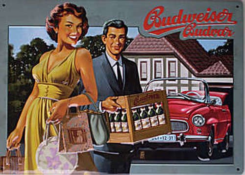 Budweiser - Zeitreise Blechschild, 30 x 20 cm von Budweiser