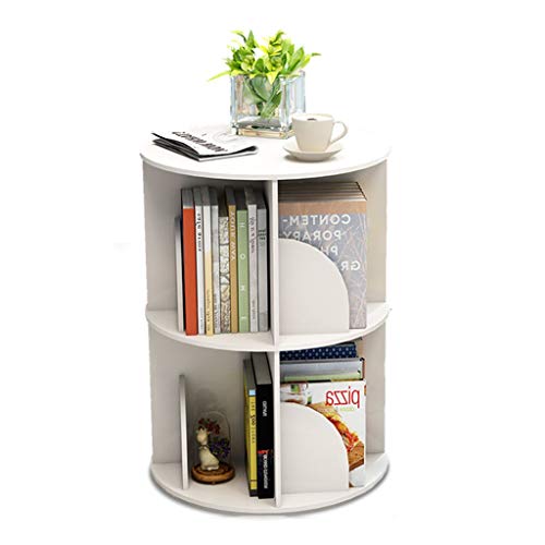 Bücherregale Rotierendes 360-Grad-Bücherregal Tischregal Bodenlagerregal Kaffeetisch Mehrschichtiges Lagerregal (Weiß, 40 * 66CM) von Bücherregale