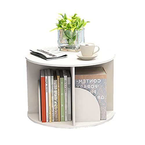 Bücherregale Weiße 360 ​​° rotierende 1-6 Schicht Eckbücherhäuser Wohnzimmer Runde Couchtischbibliothek auf dem Tisch Bodenregal (Color : Weiß, Size : 1 Layers (40 * 30cm)) von Bücherregale