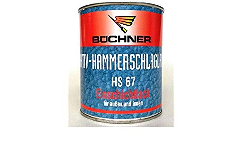 Büchner Hammerschlaglack HS67, Farbe:Hammerschlag-Alugrau, 375ml - Effektlack mit plastischer, wie gehämmert wirkender Oberfläche von Büchner