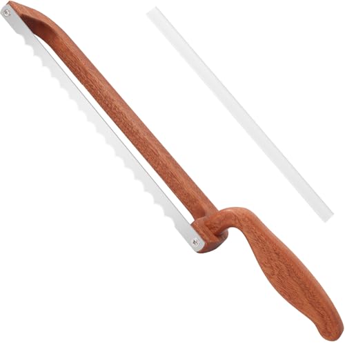 Brotmesser aus Holz, Sauerteig-Brotmesser-Schneider mit verbessertem Griff, einfaches Schneiden von Sauerteigbrot, Baguettes und Früchten (Sapelli-Farbe) von Buelkmag