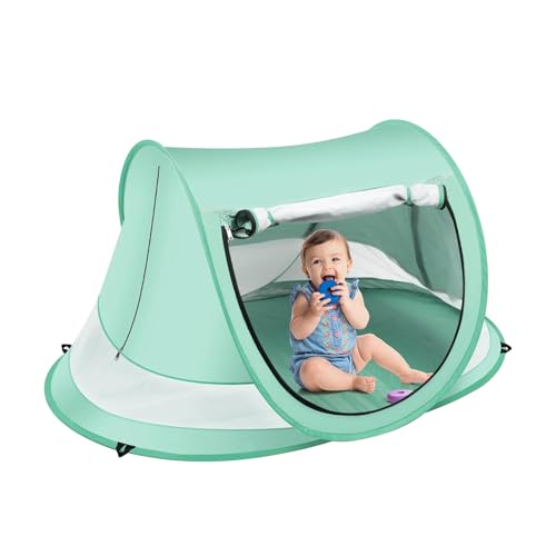 Baby Strandmuschel Strandzelt, Pop-up Baby S-trand Zelt UV Schutz UPF 50+,Tragbar Extra Light Sonnenzelt Für S-trand, Reisen, Wandern, Camping, Angeln von Buerfu