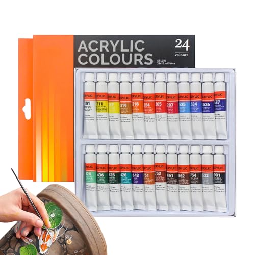 Buerfu Acrylic Farben Set | 24 Farben Künstlermalfarbe | Reichhaltige Pigmente Wasserdichte Künstlermaterialien Für Künstler Anfänger Kinder Steine Holz Buerfu Acrylic Farben Set | 24 Farben Künstlermalfarbe | Reichhaltige Pigmente Wasserdichte Künstlermaterialien Für Künstler Anfänger Kinder Steine Holz von Buerfu