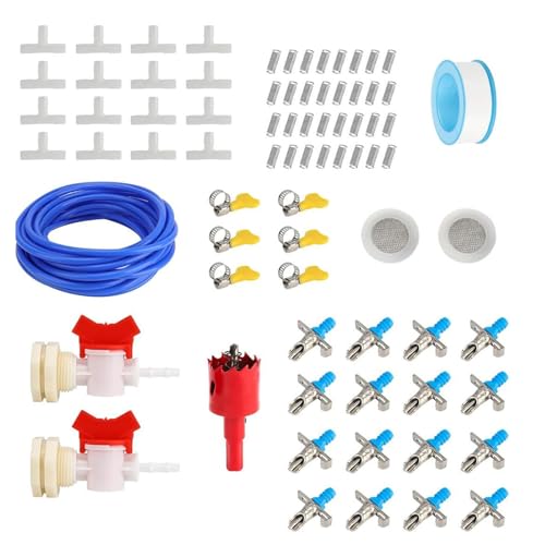 Buerfu Bunny Bewässerungssystem Set, 16 Stück Hühner Tränkeset Mit 10 Meter Schlauch, Trinksystem Für Käfig Nager Geflügel Kaninchen Frettchen Buerfu Bunny Bewässerungssystem Set, 16 Stück Hühner Tränkeset Mit 10 Meter Schlauch, Trinksystem Für Käfig Nager Geflügel Kaninchen Frettchen von Buerfu