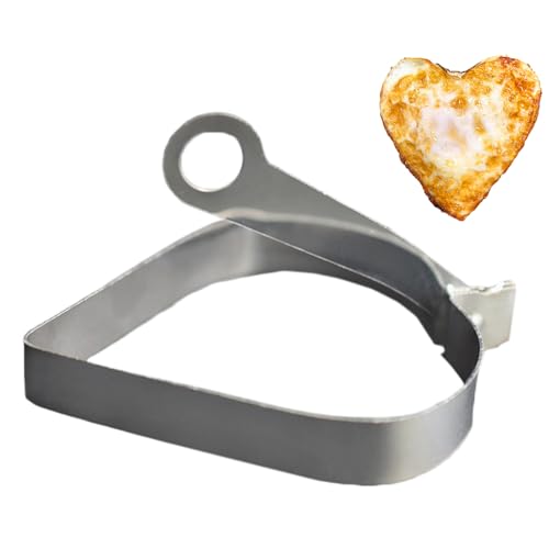 Buerfu Eierformer Für Pfanne,Herzförmige Eierform Aus Edelstahl Mit Griff | Küchenzubehör Für Frühstück Muffins Omelette Crêpes Sandwich - Braten Grillen Pfannengerichte von Buerfu