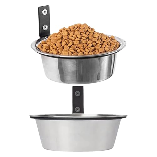 Buerfu Futternäpfe für Hunde - Futter Und Wassernapf Für Hunde Wandmontage | 2 Stück Auslaufsichere Futterschale Für Katzen Mit Klappbarem Ständer Haustierzubehör von Buerfu