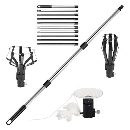 Buerfu Glühbirnen Wechselstab Mit Verlängerung | Höhen Greifer für Lampen | Leuchtmittel Wechselhilfe mit Körbchen Saugnapf Extraktor für Außen Innen Arbeitsplatz Schule Gewerbe Haushalt von Buerfu