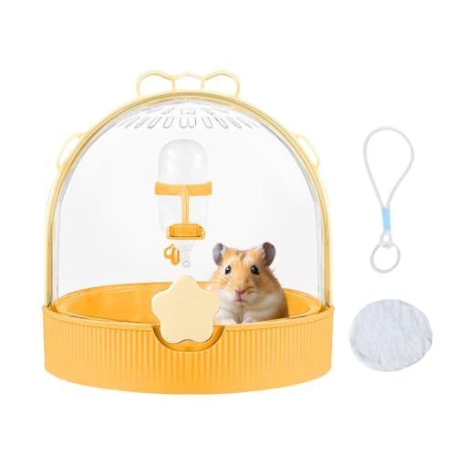 Buerfu Hamster Transportbox | Frettchen Transportkäfig Käfig Für Reisen | Tragbare Transporttasche Mit Trinkflasche Für Mäuse Gerbil Vogel Frettchen Chinchilla | Vogel Kaninchen Chinchilla Igel von Buerfu