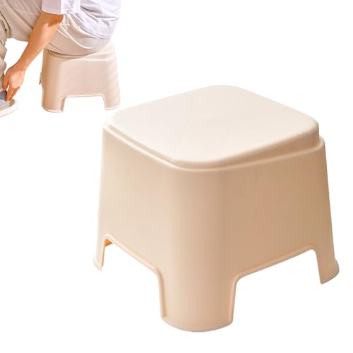 Buerfu Hocker für Badezimmer, Küche, Bad, Dusche, Tritthocker, Leichter Badezimmer-Fußstuhl, modernes Zubehör für Teenager, Familie, Freunde von Buerfu