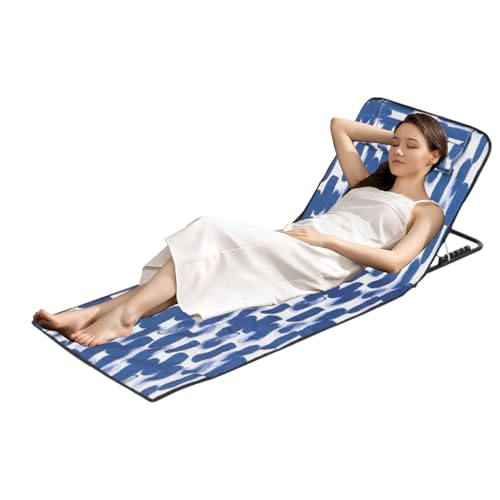 Buerfu Strandmatte Mit Kopfkissen, Liegematte Mit Verstellbarer Rückenlehne, Sonnenmatte Faltbar, Leicht, Tragbar, Strandliege Für Den Sand von Buerfu