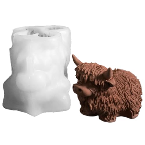 Buerfu Tier-Silikonformen – 3D-Silikonformen, Hochlandkuh-Design, Lebensmittelqualität zum Backen, Basteln, Eiskuchen, Kerzen, , Gummiseife, Schokolade, , Snacks Buerfu Tier-Silikonformen – 3D-Silikonformen, Hochlandkuh-Design, Lebensmittelqualität zum Backen, Basteln, Eiskuchen, Kerzen, , Gummiseife, Schokolade, , Snacks von Buerfu