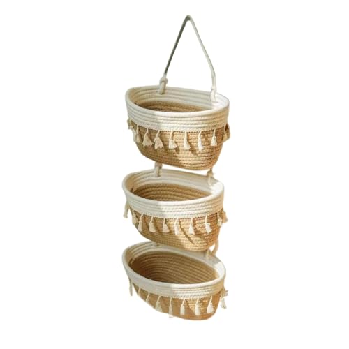 Buerfu Tür Organizer Aus Baumwolle, 3 Stufiger Hängeorganizer Mit Abnehmbaren Körben, Platzsparender Wand-Organizer Für Bad, Schlafzimmer, Kinderzimmer Buerfu Tür Organizer Aus Baumwolle, 3 Stufiger Hängeorganizer Mit Abnehmbaren Körben, Platzsparender Wand-Organizer Für Bad, Schlafzimmer, Kinderzimmer von Buerfu