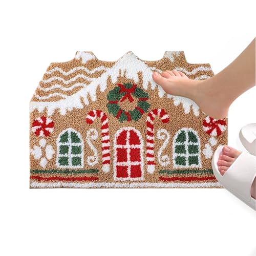 Buerfu Weihnachten Fußmatte Lebkuchenhaus, Weihnachtsmatte Drinnen & Draußen Mit Kaschmirimitat, rutschfeste Welcome Matte Für Haustür Als Weihnachtsdeko Buerfu Weihnachten Fußmatte Lebkuchenhaus, Weihnachtsmatte Drinnen & Draußen Mit Kaschmirimitat, rutschfeste Welcome Matte Für Haustür Als Weihnachtsdeko von Buerfu
