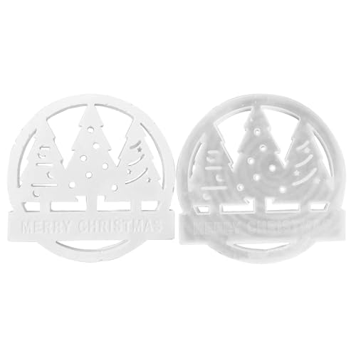 Buerfu Weihnachtsformen aus Silikon – runde Gießformen für den Urlaub – antihaftbeschichtete Weihnachtsbaum-Gussformen zum Basteln von handgefertigten Ornamenten, Gips im Innenbereich, Heimdekoration von Buerfu