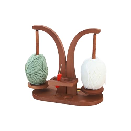 Buerfu Wollabwickler Magnetisch, Wollhalter Holz Mit Strickzubehör Organizer, Doppel Garnballhalter Ständer Für Häkelliebhaber von Buerfu