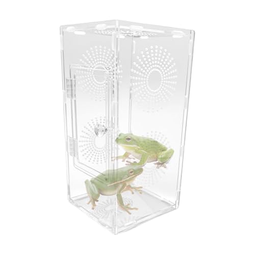 Reptilien Terrarium Box,30x15x15cm Transparente Acryl Terrarium, Reptil Fütterungsbox, Insekten Futterbox, Reptilien Aufzuchtbox Für Spinnen, Skorpion, Käfer, Gehörnter von Buerfu