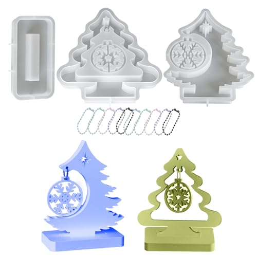 Silikonformen Gießformen Weihnachten Einschieber, Weihnachtsbaum Silikonform Weihnachten Kerzenhalter, Giessformen Silikon Gießform Epoxidharz WeihnachtenTeelichthalter von Buerfu