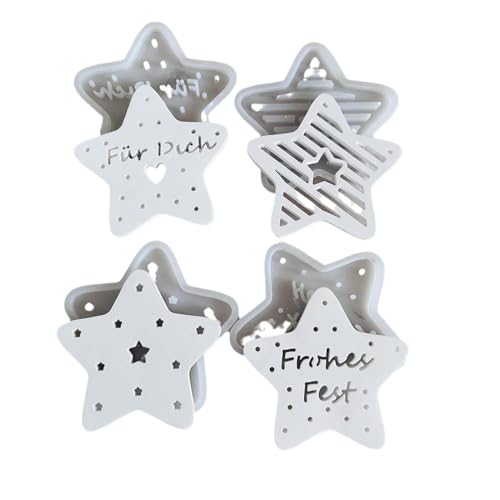 Silikonformen Gießformen Weihnachten Stern, 4 Stück Sterne Silikonform Kerzenhalter Weihnachten, Silikonform Sterne Gießform Sterne Kerzenform Weihnachten Handwerk Silikonformen Gießformen Weihnachten Stern, 4 Stück Sterne Silikonform Kerzenhalter Weihnachten, Silikonform Sterne Gießform Sterne Kerzenform Weihnachten Handwerk von Buerfu