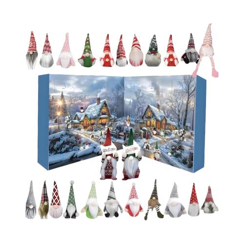 Wichtel Adventskalender 2025 Mit 24 Figuren, Weihnachts-Countdown-Kalender Mit Dekorativen Gnome-Figuren Zum Aufstellen, Weihnachtsdekoration Und Geschenk Für Familie von Buerfu