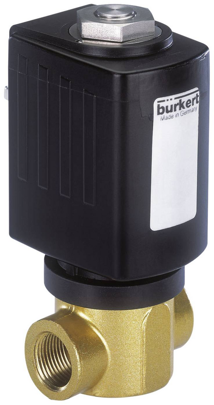 Bürkert Magnetventil Kompaktventil 2/2 Wege Fkm Dichtungsmaterial Messinggehäuse B-Ware von Bürkert