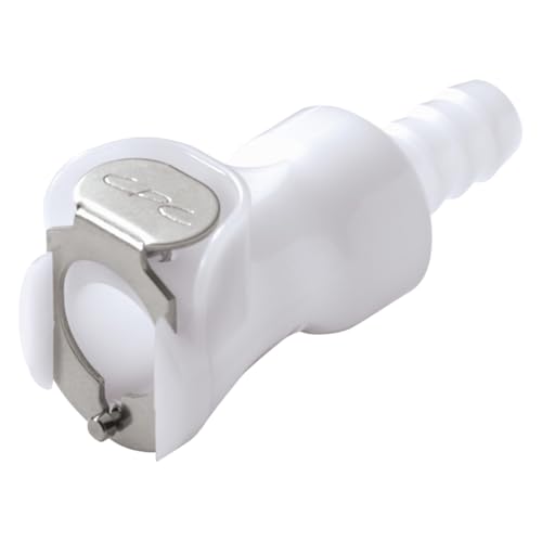 Bürkle POM Schnellverschluss-Schlauchkupplungen mit Schlauchtüllen, mit Ventil, NW 6.4 mm, Vaterteil, 8.0 mm Schlauchinnendurchmesser, 47 mm Länge von Bürkle
