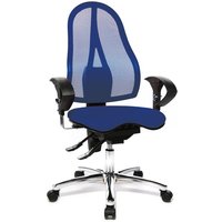 Topstar® Bürodrehstuhl Ortho 15, Netzrücken, höhenverstellbare Armlehnen, blau von Topstar®