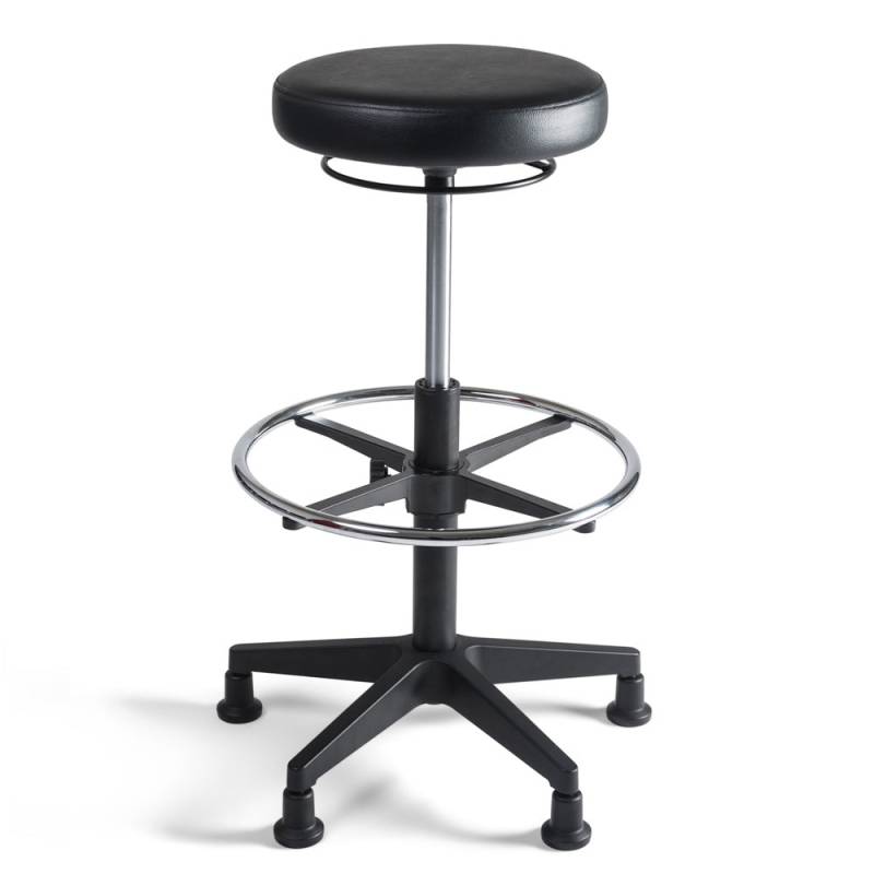 Arbeitshocker Hocker | Kunstleder hoch mit Fußring | Ringmechanik | jetzt auf Rechnung kaufen von Büromöbel Plus