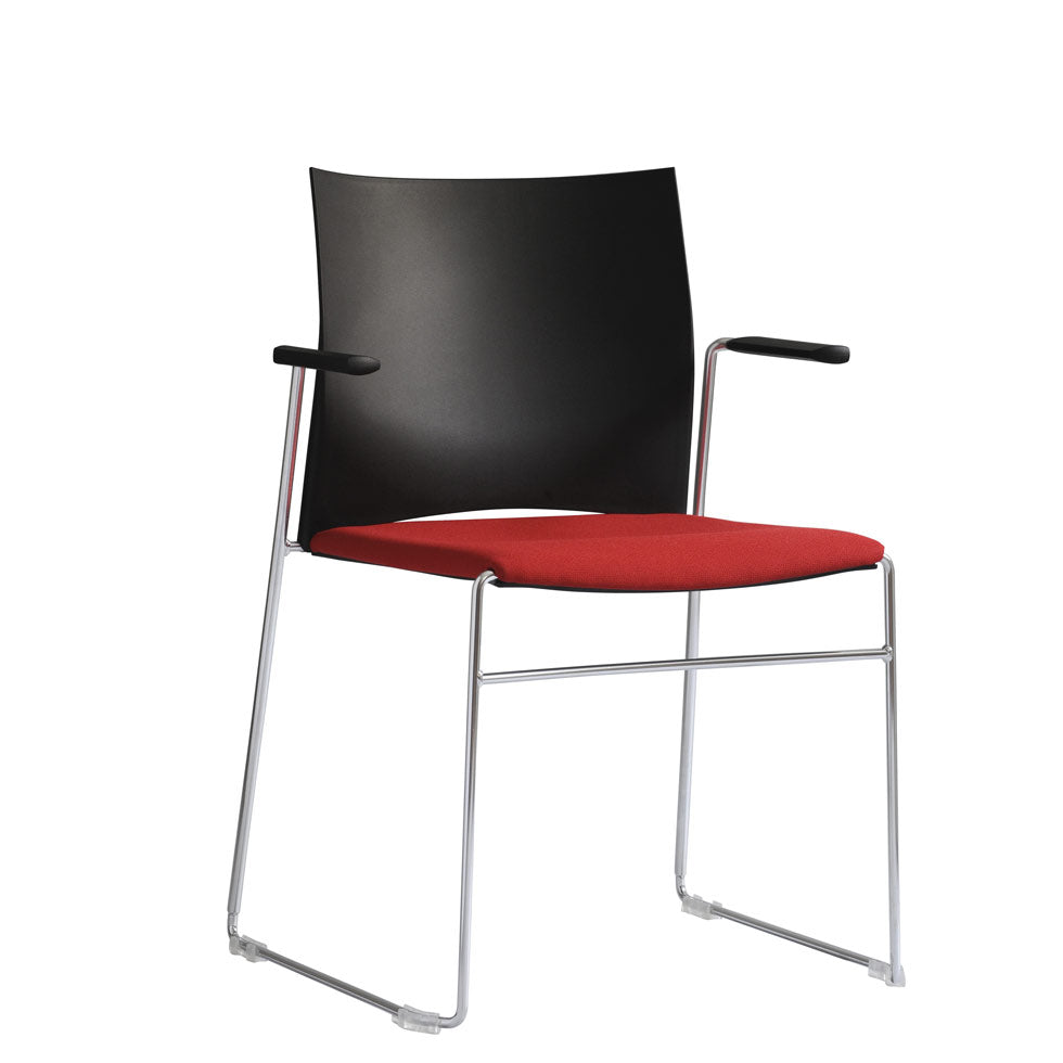 Besucherstuhl PLUS 4 - Kufenstuhl - Stuhl mit Armlehnen - Sitzpolster - Auf Rechnung kaufen von Büromöbel Plus