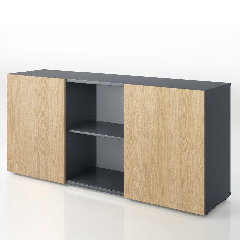 Sideboard Easy Schiebetürenschrank 2OH 160cm breit - Büromöbel Plus - mit Schwebetüren - auf Rechnung bestellen und sparen🇩🇪 von Büromöbel Plus