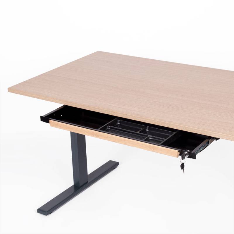 Unterbauschublade Schreibtisch Schublade Schwarz Slim Tray - B 87,6 x T 26 x H 3,2/4,5 cm jetzt auf Rechnung kaufen! von Büromöbel Plus