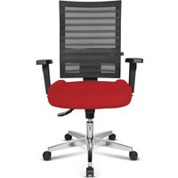 Topstar® Bürodrehstuhl P91-NET, Netzrücken schwarz, Sitz rot von Topstar®