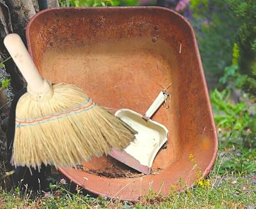 MAAJ REISSTROHHANDFEGER/HANDBROSSE 47 cm Holz + REISSTROH - VEGAN von Bürstenfabrik - MADE IN GERMANY