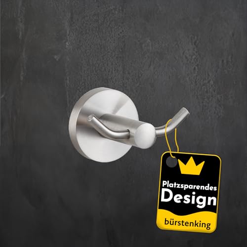 bürstenking Handtuchhalter Haken, Handtuchhalter mit Wandmontage, robuster & rostfreier gebürsteter Edelstahl, Geschirrtuchhalter Bad & Küche, einfache Installation, Teil der Serie 190 von Bürstenking