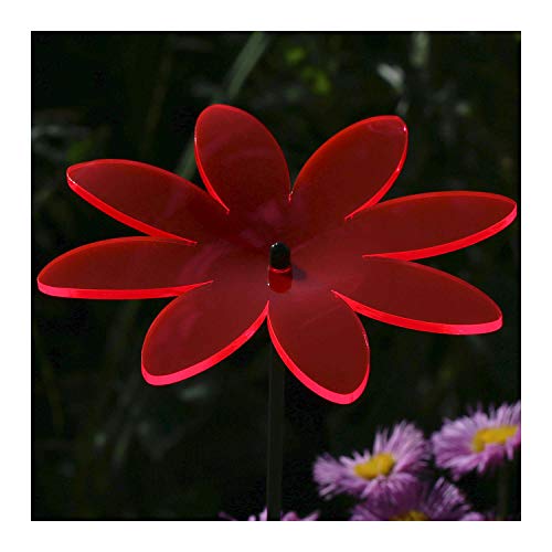 Plexiglas® Sonnenfänger Blüte Blume 14cm neon transparent fluoreszierend, Farbe:neonrot von Bütic GmbH