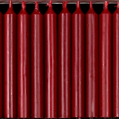 Bütic GmbH 20 Baumkerzen durchgefärbt 110mm x Ø 13mm - Kerzen mit rückstandsfreiem Abbrand, 2,5h Brenndauer, rußarm, geruchsneutral, Farbe:Dunkelrot Bütic GmbH 20 Baumkerzen durchgefärbt 110mm x Ø 13mm - Kerzen mit rückstandsfreiem Abbrand, 2,5h Brenndauer, rußarm, geruchsneutral, Farbe:Dunkelrot von Bütic GmbH