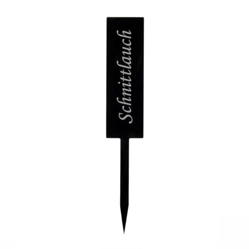 Bütic GmbH Acrylglas Pflanzschilder Stab schwarz - Gartenstecker, Kräuter-Stab, Pflanzenstecker - Auswahl + Wunschname - wetterfest und elegant, Pflanzenname:Schnittlauch Bütic GmbH Acrylglas Pflanzschilder Stab schwarz - Gartenstecker, Kräuter-Stab, Pflanzenstecker - Auswahl + Wunschname - wetterfest und elegant, Pflanzenname:Schnittlauch von Bütic GmbH