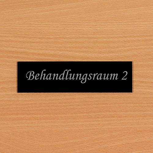 Bütic GmbH Acrylglas Türschild/Türschilder, Namesschild schwarz - Auswahl + Wunschname, Name:Behandlungsraum 2 von Bütic GmbH