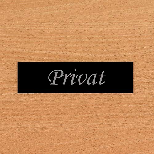 Bütic GmbH Acrylglas Türschild/Türschilder, Namesschild schwarz - Auswahl + Wunschname, Name:Privat von Bütic GmbH