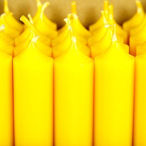 Bütic GmbH durchgefärbte Stabkerzen 100mm x Ø 22mm - Kerzen mit rückstandsfreiem Abbrand, Farbe:Gelb, Set mit:1 Stück von Bütic GmbH