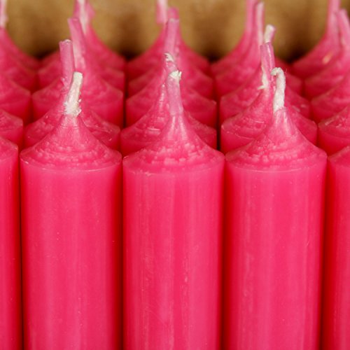 Bütic GmbH durchgefärbte Stabkerzen 100mm x Ø 22mm - Kerzen mit rückstandsfreiem Abbrand, Farbe:Pink, Set mit:25 Stück von Bütic GmbH
