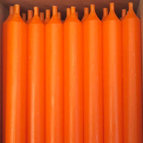 Bütic GmbH durchgefärbte Stabkerzen 110mm x Ø 13mm - Kerzen mit rückstandsfreiem Abbrand, Farbe:Orange, Set mit:50 Stück von Bütic GmbH