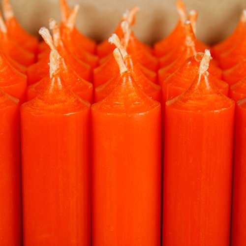 Bütic GmbH durchgefärbte Stabkerzen 180mm x Ø 22mm - Kerzen mit rückstandsfreiem Abbrand, Farbe:Orange, Set mit:2 Stück von Bütic GmbH