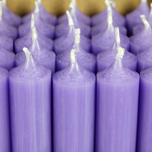 Bütic GmbH durchgefärbte Stabkerzen 250mm x Ø 22mm - Kerzen mit rückstandsfreiem Abbrand, Farbe:Lavendel, Set mit:25 Stück von Bütic GmbH